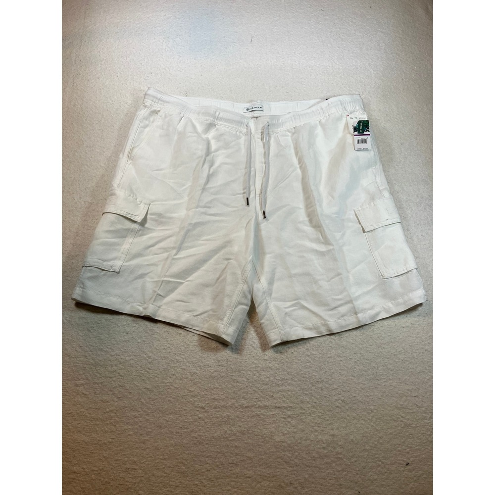 Cubavera Mens White Linen Cargo Shorts NWT Size XL